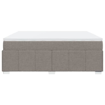 vidaXL Κρεβάτι Boxspring με Στρώμα Taupe 200x200cm Υφασμάτινο 1 τεμ. - Διπλό