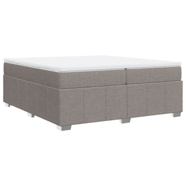 vidaXL Κρεβάτι Boxspring με Στρώμα Taupe 200x200cm Υφασμάτινο 1 τεμ. - Διπλό