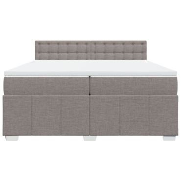 vidaXL Κρεβάτι Boxspring με Στρώμα Taupe 200x200cm Υφασμάτινο 1 τεμ. - Διπλό