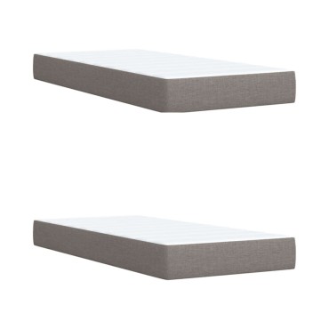 vidaXL Κρεβάτι Boxspring με Στρώμα Taupe 200x200cm Υφασμάτινο 1 τεμ. - Διπλό