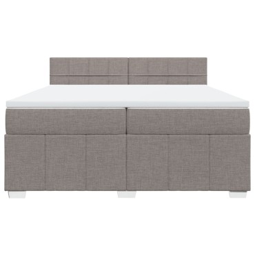 vidaXL Κρεβάτι Boxspring με Στρώμα Taupe 200x200cm Υφασμάτινο 1 τεμ. - Διπλό