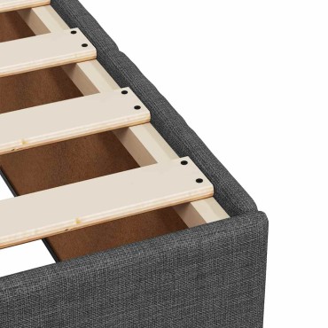 vidaXL Κρεβάτι Boxspring με Στρώμα Σκούρο Γκρι 200x200 εκ. Υφασμάτινο