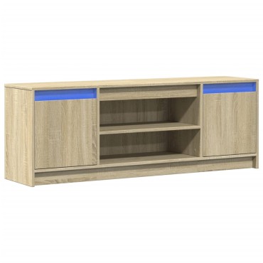 vidaXL Έπιπλο Τηλεόρασης με LED Sonoma Δρυς 139,5x34x50cm Επεξ. Ξύλο