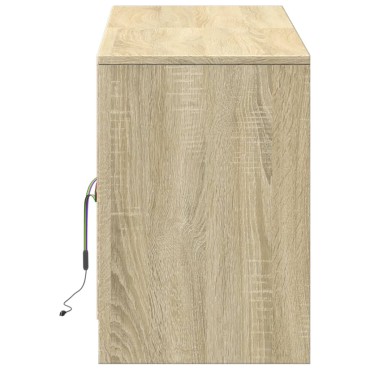 vidaXL Έπιπλο Τηλεόρασης με LED Sonoma Δρυς 139,5x34x50cm Επεξ. Ξύλο