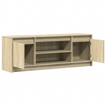 vidaXL Έπιπλο Τηλεόρασης με LED Sonoma Δρυς 139,5x34x50cm Επεξ. Ξύλο