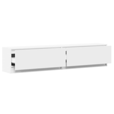 vidaXL Έπιπλο Τοίχου Τηλεόρασης με LED Λευκό 180x31x38cm