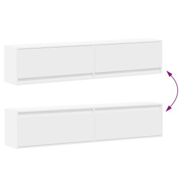 vidaXL Έπιπλο Τοίχου Τηλεόρασης με LED Λευκό 180x31x38cm