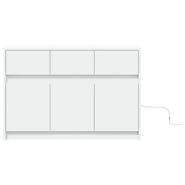 vidaXL Έπιπλο Τηλεόρασης με LED Λευκό 91x34x61cm από Επεξ. Ξύλο