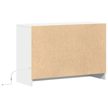 vidaXL Έπιπλο Τηλεόρασης με LED Λευκό 91x34x61cm από Επεξ. Ξύλο
