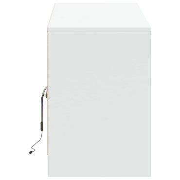 vidaXL Έπιπλο Τηλεόρασης με LED Λευκό 139,5x34x50cm από Επεξ. Ξύλο