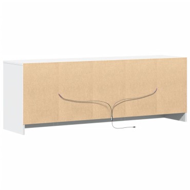 vidaXL Έπιπλο Τηλεόρασης με LED Λευκό 139,5x34x50cm από Επεξ. Ξύλο
