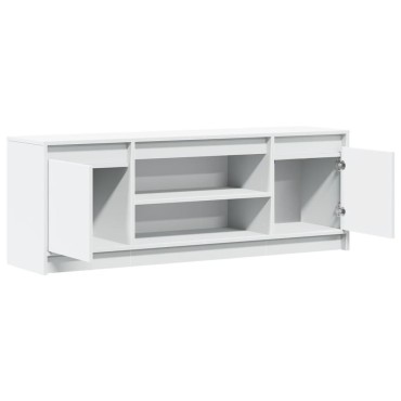 vidaXL Έπιπλο Τηλεόρασης με LED Λευκό 139,5x34x50cm από Επεξ. Ξύλο
