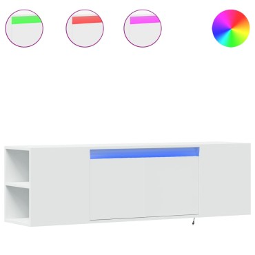 vidaXL Έπιπλο Τοίχου Τηλεόρασης με LED Λευκό 135x31x39,5cm