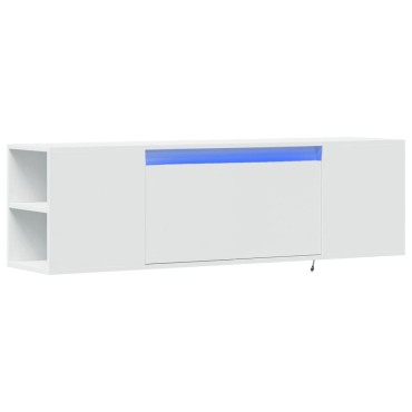 vidaXL Έπιπλο Τοίχου Τηλεόρασης με LED Λευκό 135x31x39,5cm