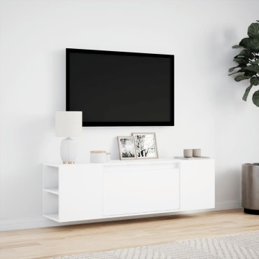 vidaXL Έπιπλο Τοίχου Τηλεόρασης με LED Λευκό 135x31x39,5cm