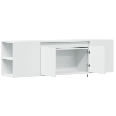 vidaXL Έπιπλο Τοίχου Τηλεόρασης με LED Λευκό 135x31x39,5cm