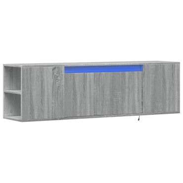 vidaXL Έπιπλο Τοίχου Τηλεόρασης με LED Γκρι Sonoma 135x31x39,5cm