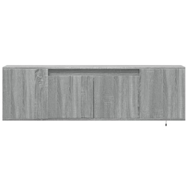 vidaXL Έπιπλο Τοίχου Τηλεόρασης με LED Γκρι Sonoma 135x31x39,5cm