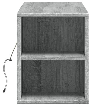 vidaXL Έπιπλο Τοίχου Τηλεόρασης με LED Γκρι Sonoma 135x31x39,5cm