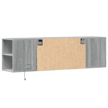 vidaXL Έπιπλο Τοίχου Τηλεόρασης με LED Γκρι Sonoma 135x31x39,5cm
