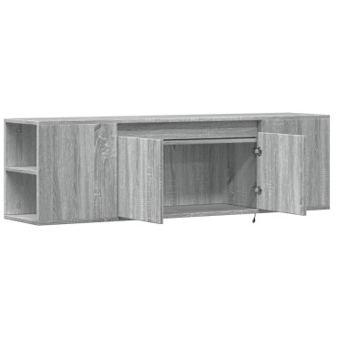 vidaXL Έπιπλο Τοίχου Τηλεόρασης με LED Γκρι Sonoma 135x31x39,5cm