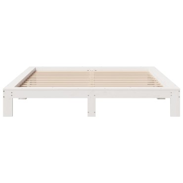 vidaXL Σκελετός Κρεβ. Χωρίς Στρώμα Λευκό 180x200 εκ Μασίφ Πεύκο