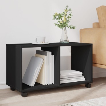 vidaXL Ντουλάπι Τροχήλατο Μαύρο 72x33x42,5cm από Επεξ. Ξύλο 1 τεμ.