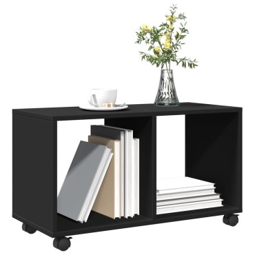 vidaXL Ντουλάπι Τροχήλατο Μαύρο 72x33x42,5cm από Επεξ. Ξύλο 1 τεμ.