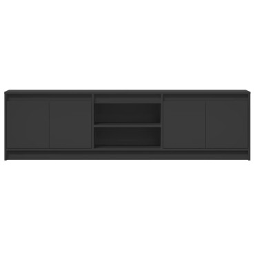 vidaXL Έπιπλο Τηλεόρασης με LED Μαύρο 180x34x50cm από Επεξ. Ξύλο