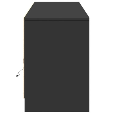 vidaXL Έπιπλο Τηλεόρασης με LED Μαύρο 180x34x50cm από Επεξ. Ξύλο