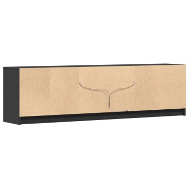 vidaXL Έπιπλο Τηλεόρασης με LED Μαύρο 180x34x50cm από Επεξ. Ξύλο