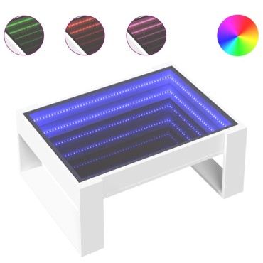 vidaXL Τραπεζάκι Σαλονιού Infinity LED Λευκό 70x53x30cm 1 τεμ.