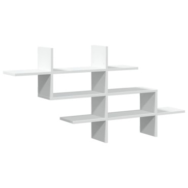 vidaXL Ράφι Τοίχου Λευκό 124,5x18x60,5cm από Επεξεργασμένο Ξύλο 1 τεμ.
