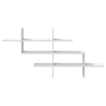 vidaXL Ράφι Τοίχου Λευκό 124,5x18x60,5cm από Επεξεργασμένο Ξύλο 1 τεμ.
