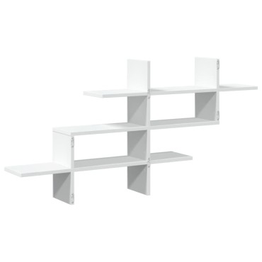 vidaXL Ράφι Τοίχου Λευκό 124,5x18x60,5cm από Επεξεργασμένο Ξύλο 1 τεμ.