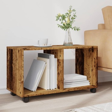 vidaXL Ντουλάπι Τροχήλατο Όψη Παλαιού Ξύλου 72x33x42,5cm Επεξ. Ξύλο 1 τεμ.