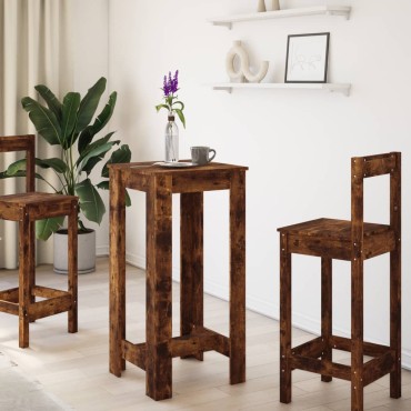 vidaXL Τραπέζι Μπαρ Καπνιστή Δρυς 51x50x103,5cm Επεξ. Ξύλο 1 τεμ.