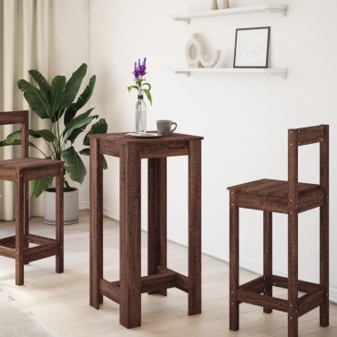 vidaXL Τραπέζι Μπαρ Καφέ Δρυς 51x50x103,5cm Επεξ. Ξύλο 1 τεμ.