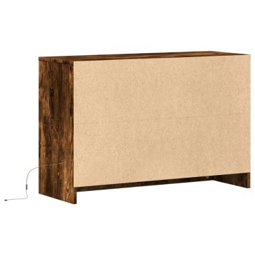 vidaXL Έπιπλο Τηλεόρασης με LED Καπνιστή Δρυς 91x34x61cm Επεξ. Ξύλο