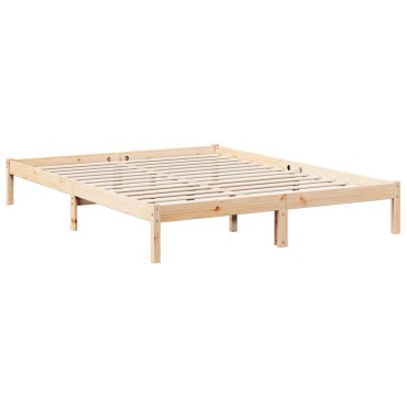vidaXL Πλαίσιο Κρεβατιού Μακρύ Χωρίς Στρώμα 140x220cm Μασίφ Πεύκο 1 τεμ. - Διπλό