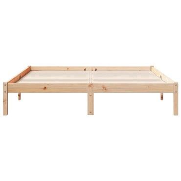 vidaXL Πλαίσιο Κρεβατιού Μακρύ Χωρίς Στρώμα 140x220cm Μασίφ Πεύκο 1 τεμ. - Διπλό