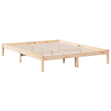vidaXL Πλαίσιο Κρεβατιού Μακρύ Χωρίς Στρώμα 140x220cm Μασίφ Πεύκο 1 τεμ. - Διπλό