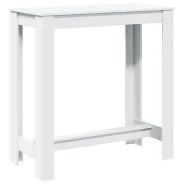 vidaXL Τραπέζι Μπαρ Λευκό 102x50x103,5cm Επεξεργ. Ξύλο 1 τεμ.