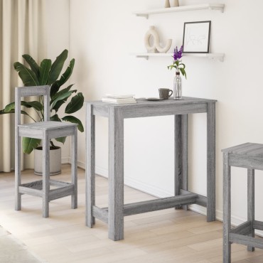 vidaXL Τραπέζι Μπαρ Γκρι Sonoma 102x50x103,5cm Επεξεργ. Ξύλο 1 τεμ.
