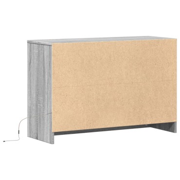 vidaXL Έπιπλο Τηλεόρασης με LED Γκρι Sonoma 91x34x61cm Επεξ. Ξύλο