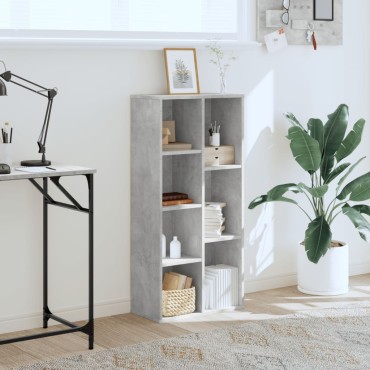 vidaXL Βιβλιοθήκη Γκρι Σκυροδέματος 50x25x105cm Επεξεργ. Ξύλο 1 τεμ.