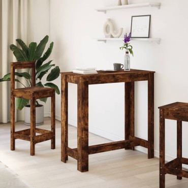 vidaXL Τραπέζι Μπαρ Καπνιστή Δρυς 102x50x103,5cm Επεξεργ. Ξύλο 1 τεμ.