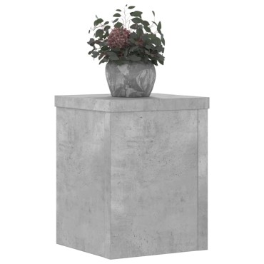 vidaXL Βάσεις Φυτών 2 τεμ. Γκρι Σκυρ. 15x15x20 εκ. Επεξεργασμένο Ξύλο