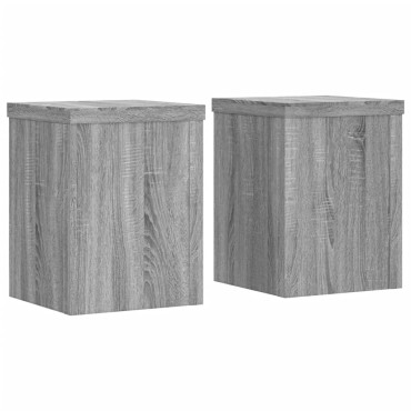 vidaXL Βάσεις Φυτών 2 Τεμ. Γκρι Sonoma 15x15x20 εκ. Επεξεργασμένο Ξύλο