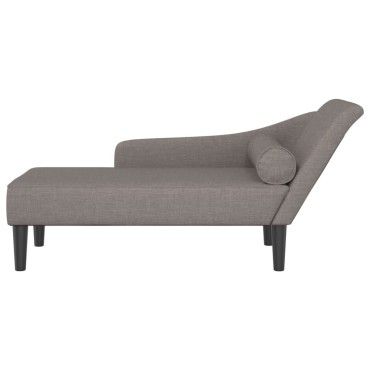 vidaXL Ανάκλιντρο Taupe Υφασμάτινο με Μαξιλάρια 111x54cm 1 τεμ.
